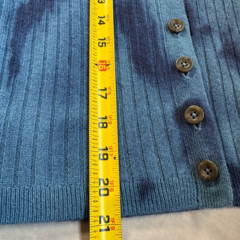 Madewell 100% Cashmere Cardigan Button Down Tie Dyed Ribbed XXS VNeck Preppy Lux - Picture 9 of 10